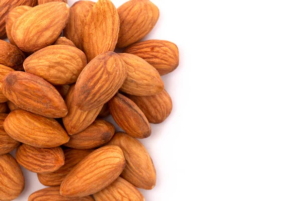Whole California Almonds White Background — Stock Photo, Image
