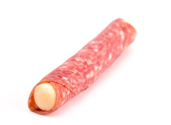 Mozzarella Cheese Stick Envolvido Carne Cura Ótimo Lanche Para Dietas — Fotografia de Stock