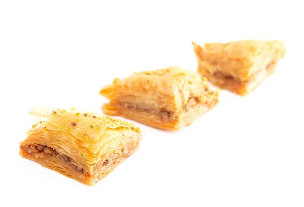 Doux Classique Baklava Sur Fond Blanc — Photo