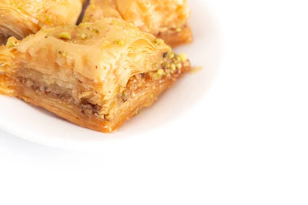 Doux Classique Baklava Sur Fond Blanc — Photo