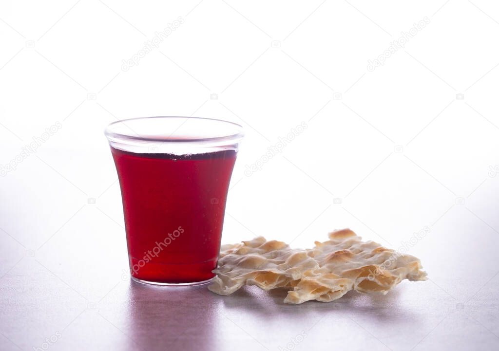 The Holy Communion of the Christian Faith of Wine and Unleavened Bread