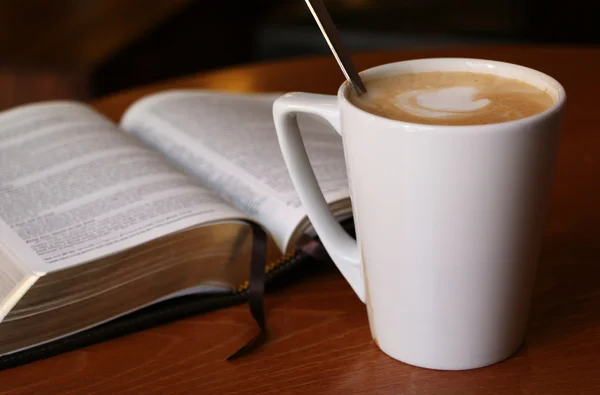 Bible Cup Coffee — Stock Photo, Image