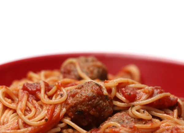 Spaghetti Polpette Isolate Fondo Bianco — Foto Stock