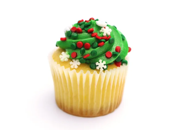 Christmas Cupcakes Isoliert Auf Weißem Hintergrund — Stockfoto