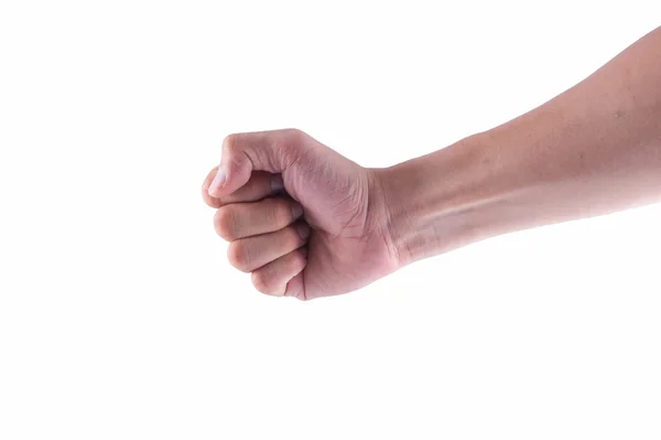 Closeup man's hand isolated on white background — Stock Photo, Image
