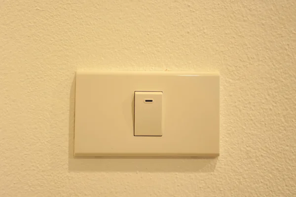 Interruptor de luz en la pared azul verde Aqua Teal On —  Fotos de Stock