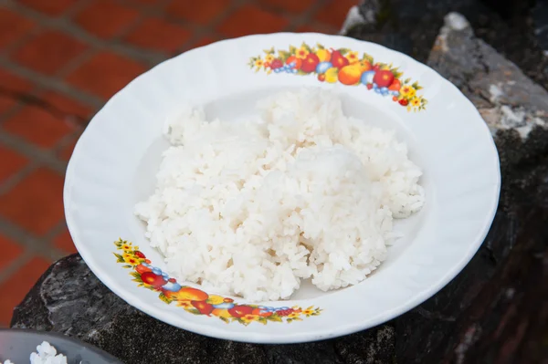 Белый рис. Селективный фокус — стоковое фото
