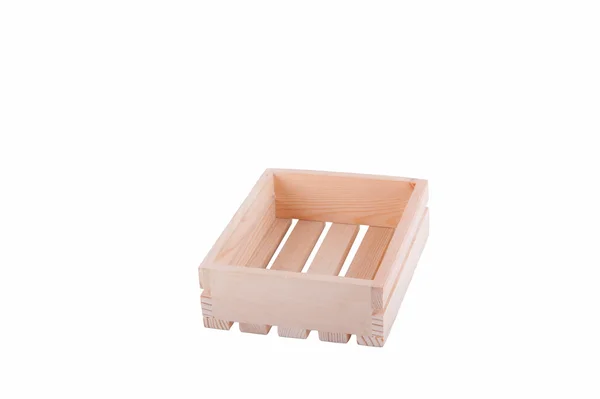 Small wooden model crate isolated on white background — Stock Photo, Image