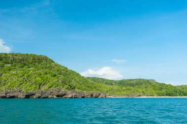 Rocks in the sea,Ocean view in sunny summer day