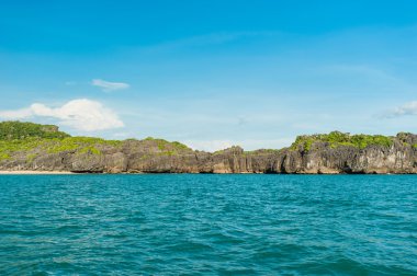 Rocks in the sea,Ocean view in sunny summer day
