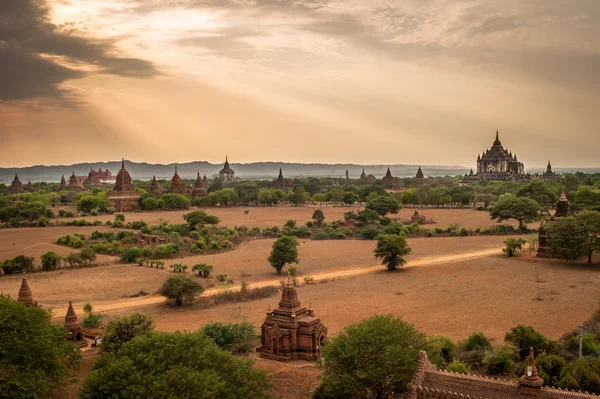 Paysage de la pagode dans la plaine de Bagan, Myanmar — Photo