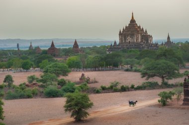 Pagoda manzara Bagan, Myanmar Akdağ