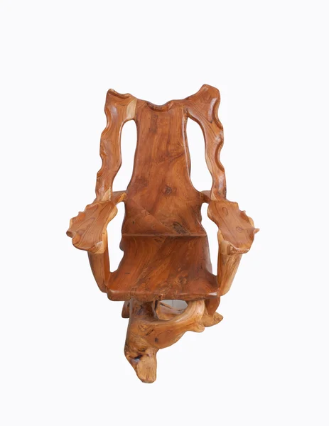 Παλαιά ξύλινη καρέκλα με απομονωμένα σε λευκό φόντο. — Φωτογραφία Αρχείου