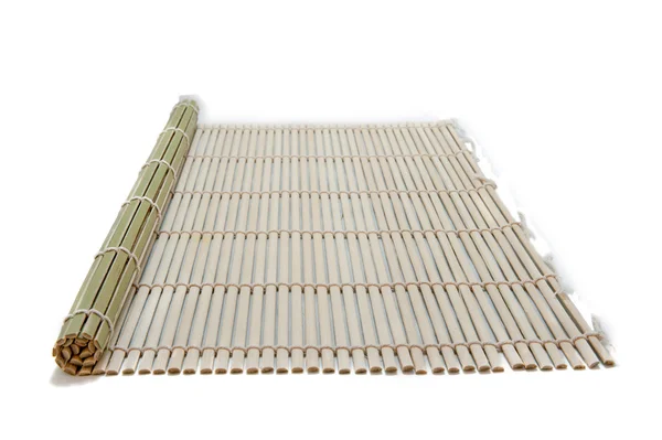 Zielony bambus mata miejsce na białym tle — Zdjęcie stockowe