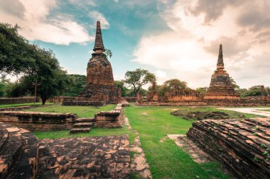 Tayland 's Temple - eski pagoda adlı Wat Phra Sri Sanphet, Ayutthaya Historical Park, Tayland