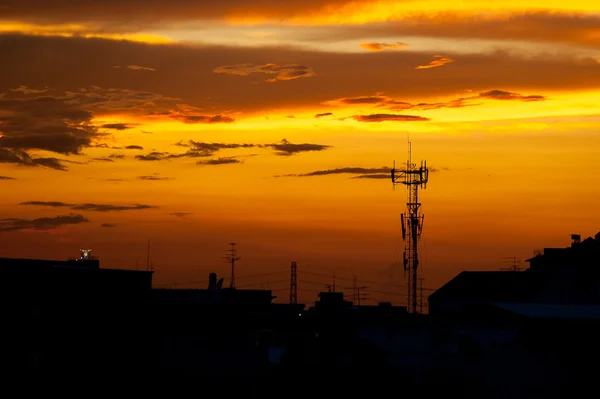 Colorato del tramonto della città — Foto Stock