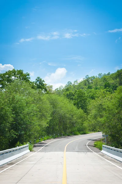 Curving Country Road in Cornwall on Clear Spring Day — Stock Photo, Image