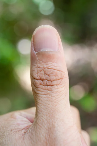 Hand verschijnt duimen — Stockfoto