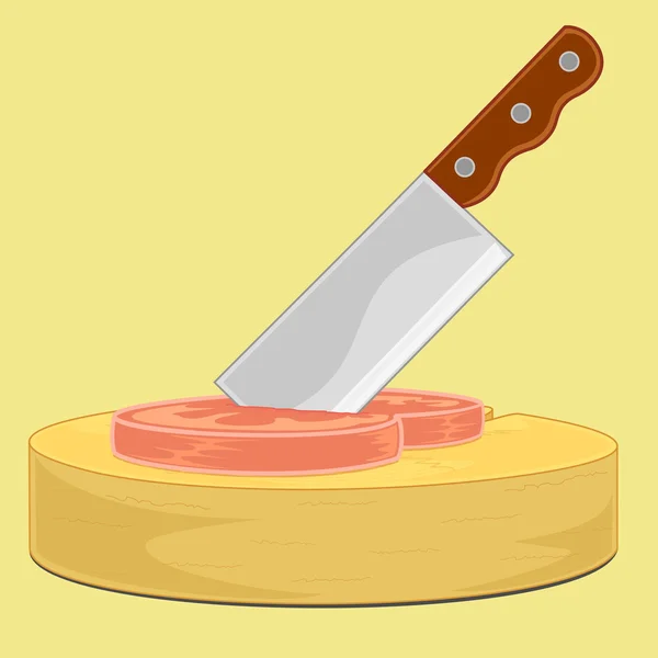 Рубящий нож на мясе — стоковый вектор