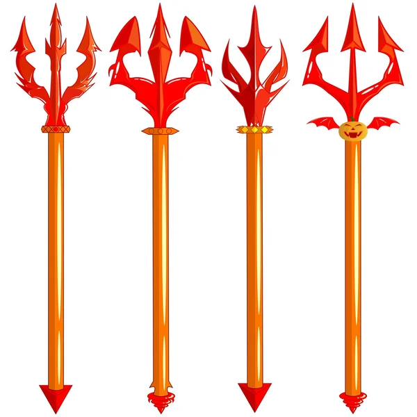Kırmızı trident izole üzerinde beyaz arka plan belirleme
