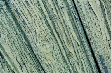 Soyulması boya ile vintage eski püskü yeşil ahşap arka plan