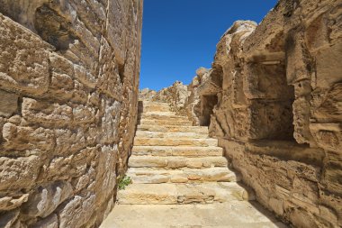 Antik Yunan şehir Kourion (sit alanı) Limasol, Kıbrıs yakınlarında kalıntıları görünümünü