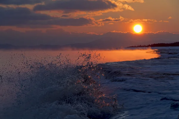 The Sea of Okhotsk , sunrise , island Sakhalin