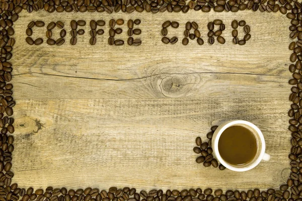 Кофейная карта на деревянном фоне — стоковое фото
