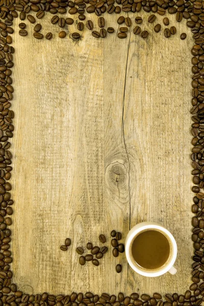 coffee card on a wooden background