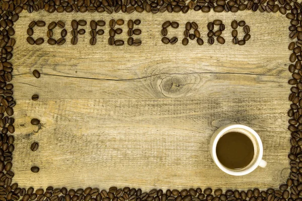 Кофейная карта на деревянном фоне — стоковое фото