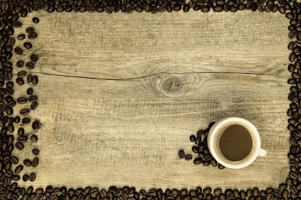 Coffee card on a wooden background — Stock Photo, Image