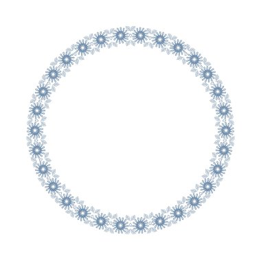 Tasarımınız için yuvarlak çerçeve çiçek. Elle çizilmiş çiçek ve yaprak