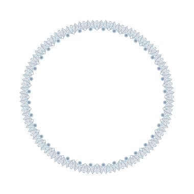 Tasarımınız için yuvarlak çerçeve çiçek. Elle çizilmiş yaprakları ve kalp