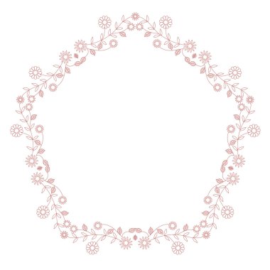 Çerçeve çiçek pentagon tasarımınız için. Elle çizilmiş çiçek ve yaprak.