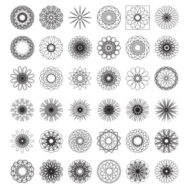 36 dairesel grafik sembolleri kümesi