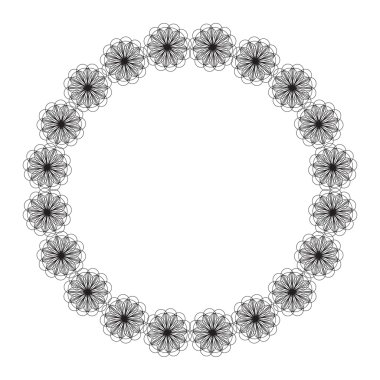 Tasarımınız için yuvarlak çerçeve çiçek. Elle çizilmiş karahindiba