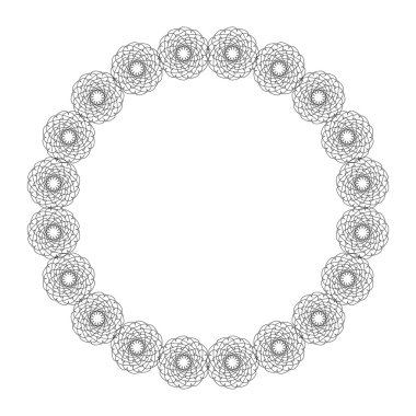 Tasarımınız için yuvarlak çerçeve çiçek. Elle çizilmiş karahindiba