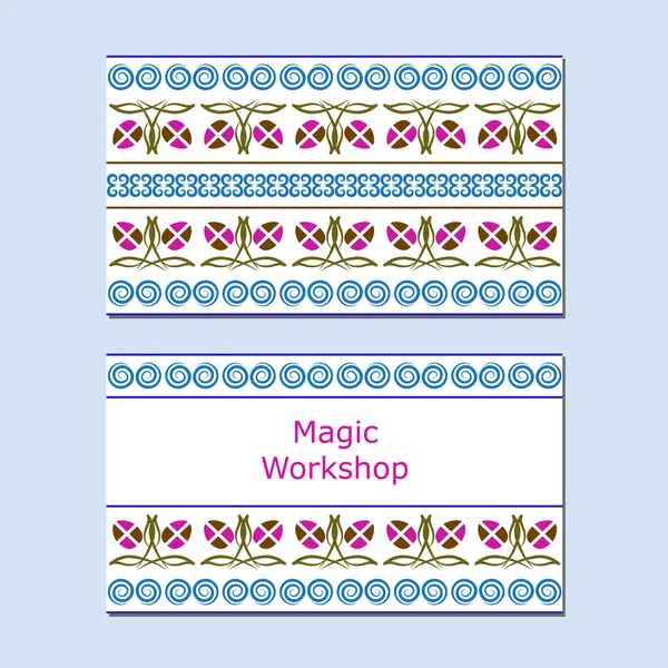 Modelos de cartão de visita com cor spira ornamento mandala fo — Vetor de Stock