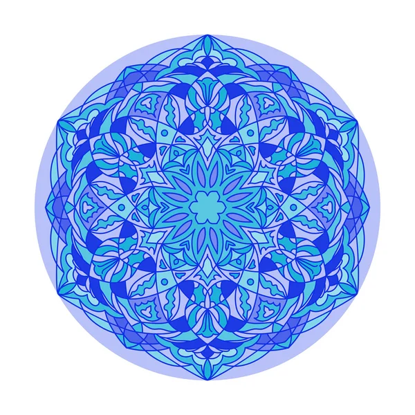 Mandala mavi tonlarında — Stok Vektör
