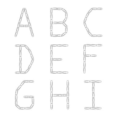 ATAÇ alfabesi. Harfleri A, B, C, D, E, F, G. H. ben.