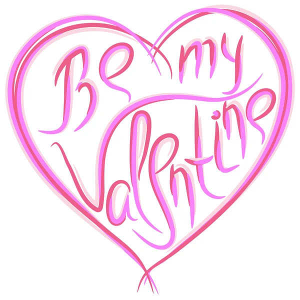 Be my Valentine - kézzel rajzolt betűkkel — Stock Vector