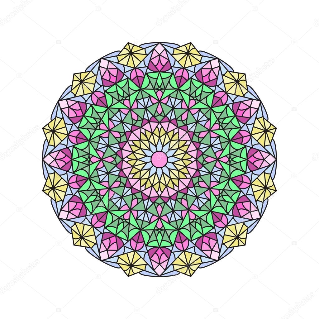 Stained glass mandala hand draw — Stock Vector © werikb77.gmail.com