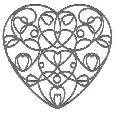 Decorative wrought iron heart. clipart