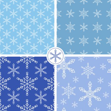 Kar taneleri soyut desenler mavi bir arka plan ayarla