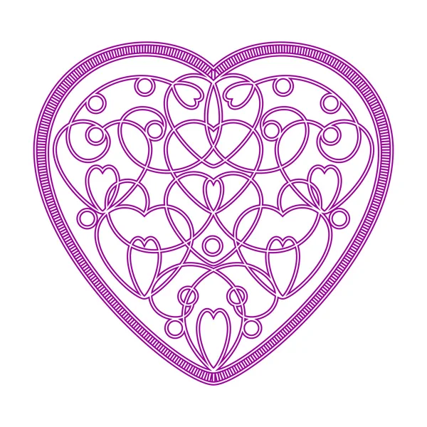 Imitación bordado patrón de corazones — Vector de stock