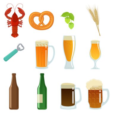 Bira gözlük, şişe ve aperatif