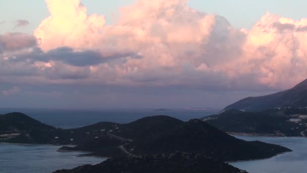 Dawn morze góry — Wideo stockowe