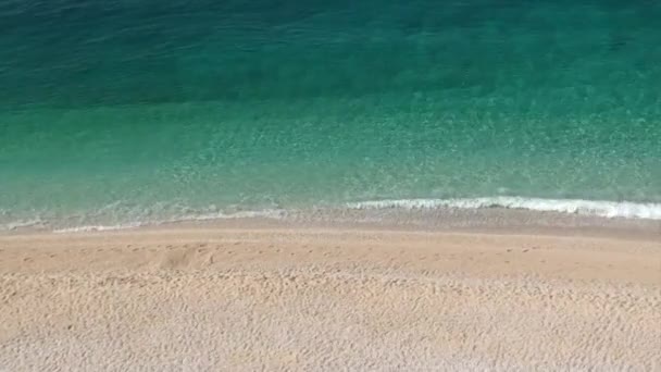 Kaputas beach, widok z góry płukanie — Wideo stockowe