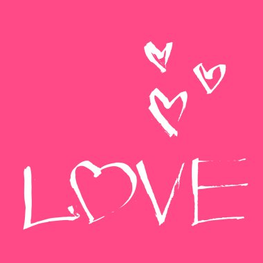 El harflerle yazılı. Kelime aşk. Modern hat.