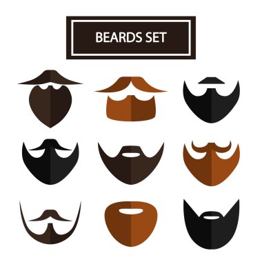Şık erkekler sakalları kümesi